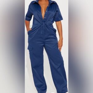 Fashion Nova Deep Blue Jumpsuit